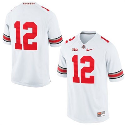 Ohio State Buckeyes Men's Only Number #12 White Authentic Nike College NCAA Stitched Football Jersey GC19Y36QQ